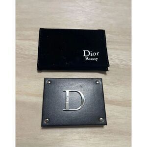Dior Beauty Small Compact Travel Mirror Black Silver Logo Luxury Pocket Mini